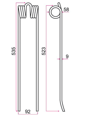 Pièces usure fenaison - JF-Stoll - Dent andaineur adaptable STOLL