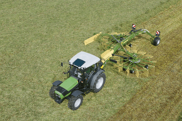 Fenaison - Andaineurs rotatifs - Andaineur double rotor SWADRO centraux et latéraux