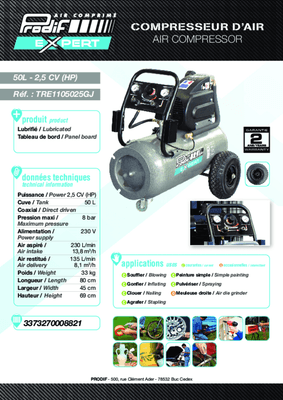 Compresseurs, outils pneumatiques - Compresseurs - Compresseur d'air monophasé 50 L