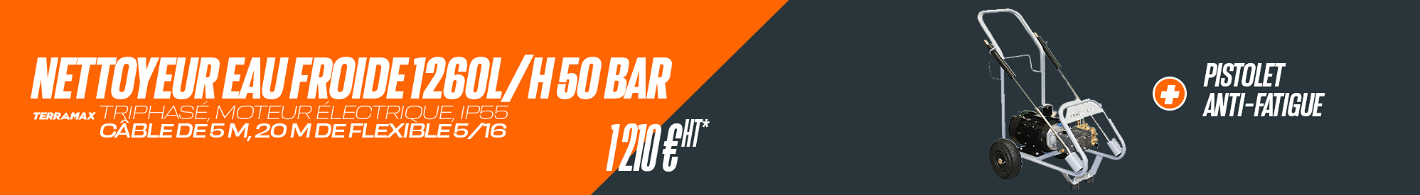 Nettoyeur eau froide 1260 L/h 150 bar